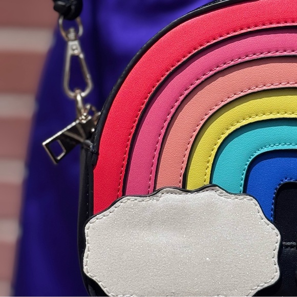 NWOT Betsey Johnson 🌈 Rainbow Crossbody Bag with Chain - Picture 7 of 11